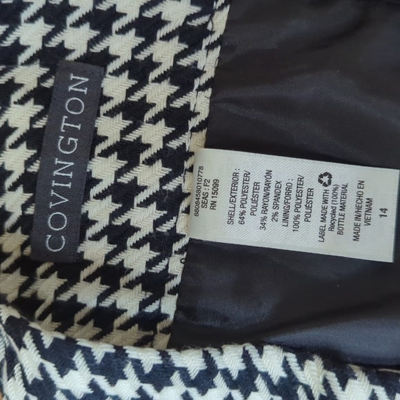 Covington Houndstooth Pencil Skirt - Size 14 | Chic Classic ♻️ - Picture 2 of 4